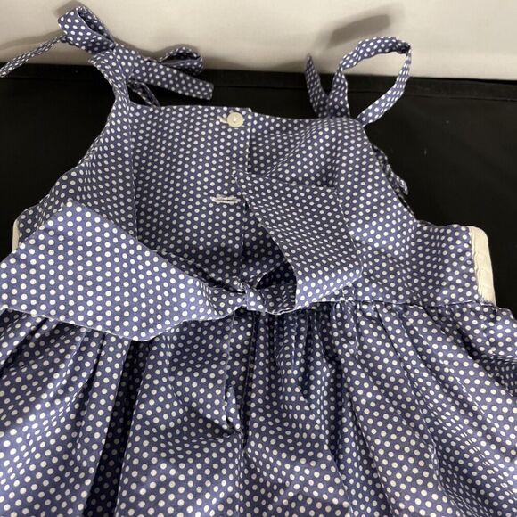 Southern Sunshine Smocked CRABS, Polkadots Blue & White Sundress Sz 3 - Picture 5 of 9